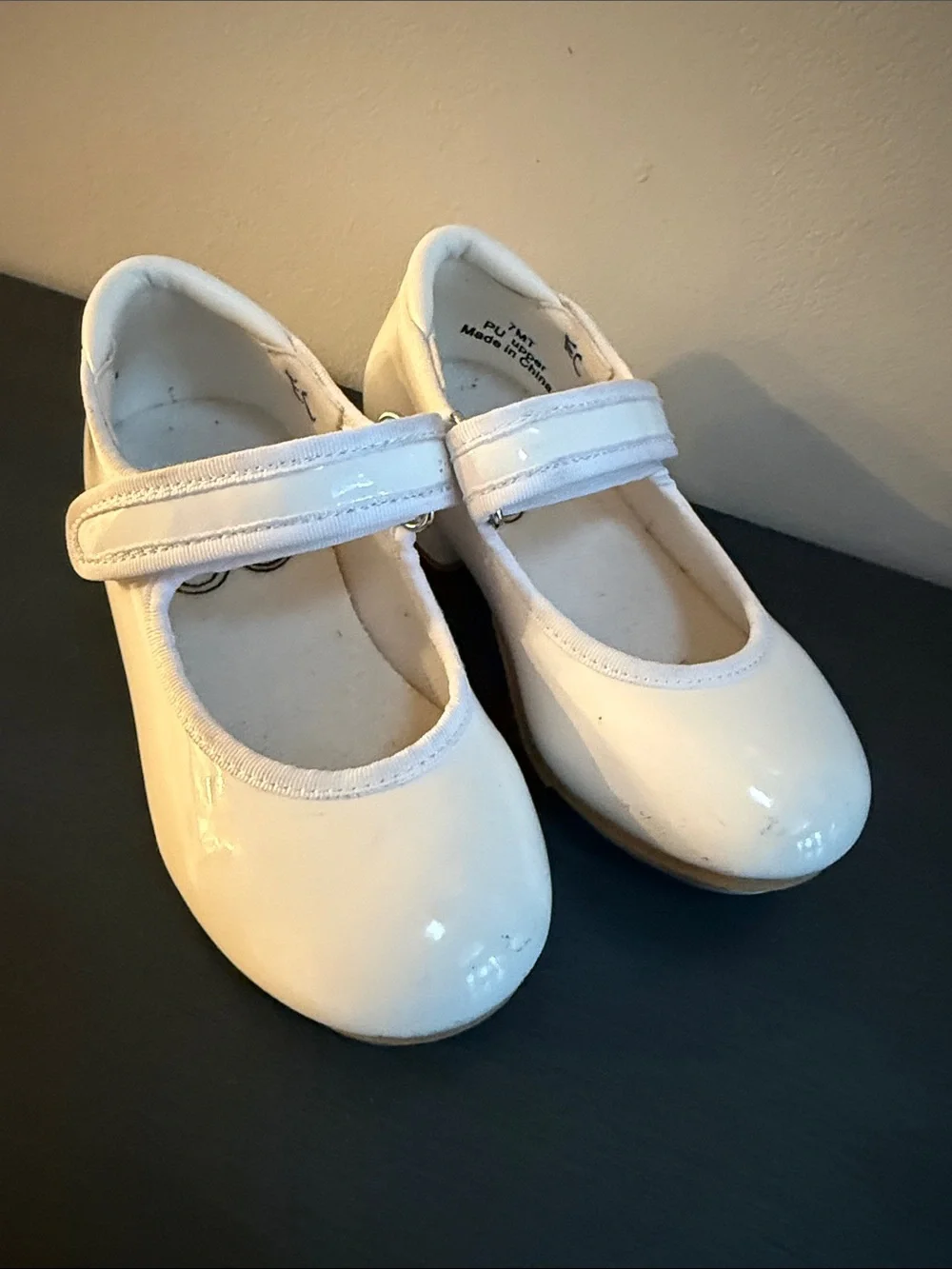 White Patent Mary Jane Toddler Tap Shoes